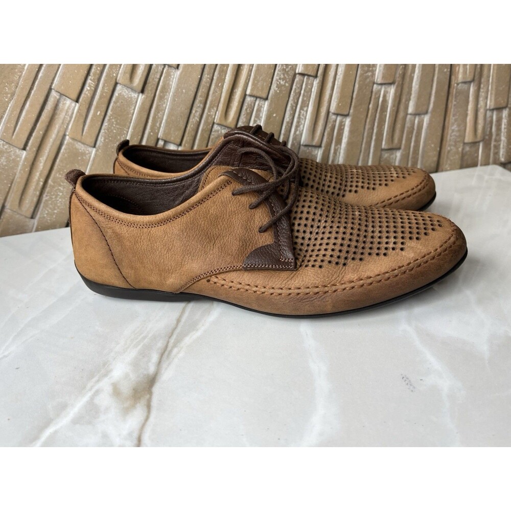 Campa Mens Golf Shoes Sneaker Brown Leather Sz 40 Us 7 7.5 Perforated Breathable